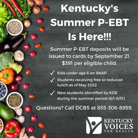 All Lincoln County Schools students receive free or reduced lunch, therefore are eligible for this benefit according to. . Pebt summer 2022 kentucky